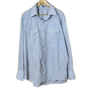 VTG Dale's Mens Western Cowboy Pearl Snap Button Shirt Checkered XL